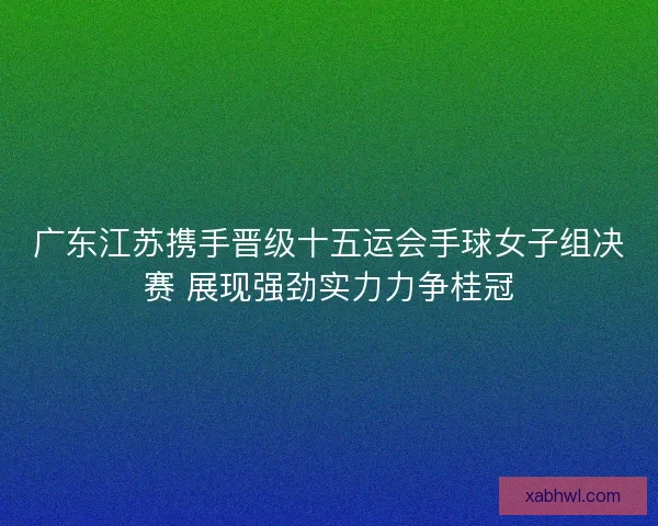 广东江苏携手晋级十五运会手球女子组决赛 展现强劲实力力争桂冠